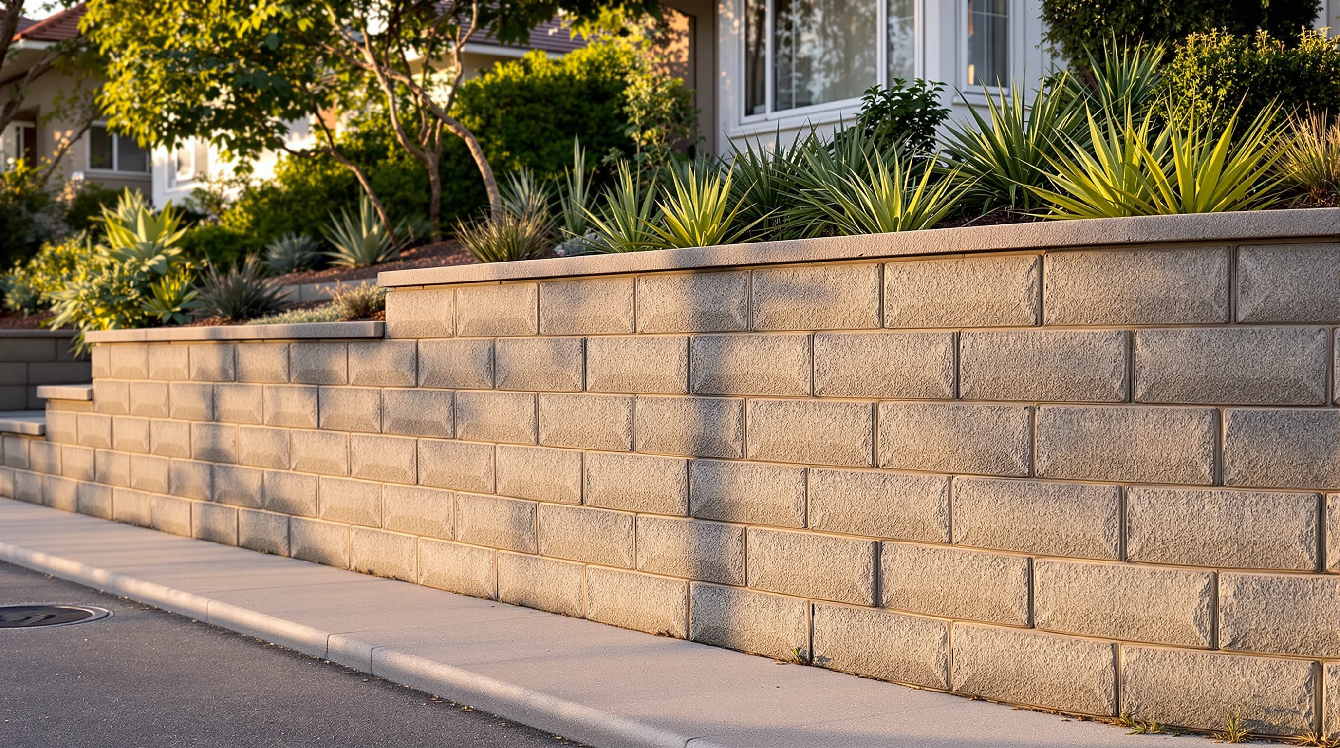 Concrete retaining wall San Diego hillside